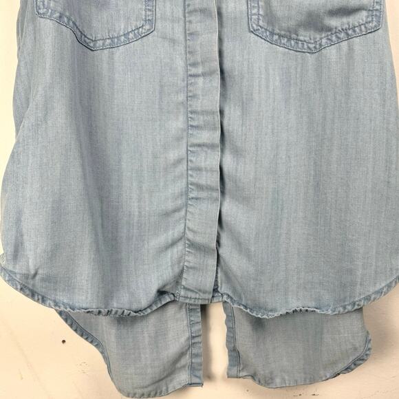 Cloth & Stone Soft Chambray Top Preppy Casual Classic Americana Timeless XS - Picture 4 of 9